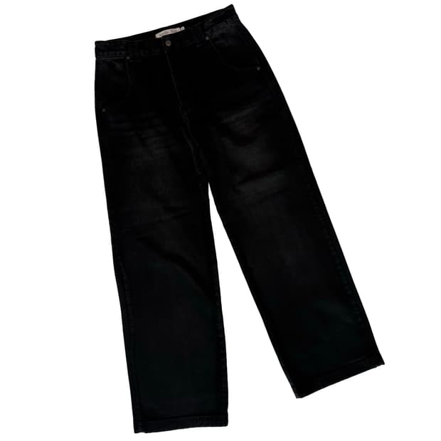 [Matin Kim] 마틴킴 로고 자수 와이드 워싱 데님 팬츠