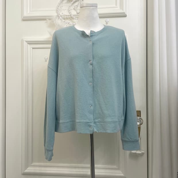 indi mint cotton snap button cardigan to
