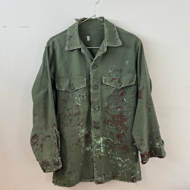 70's Us army OG-107 button up shirt