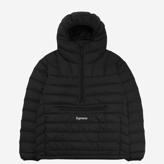 슈프림 마이크로 다운 하프 후드 풀오버 블랙  25FW (Msize)