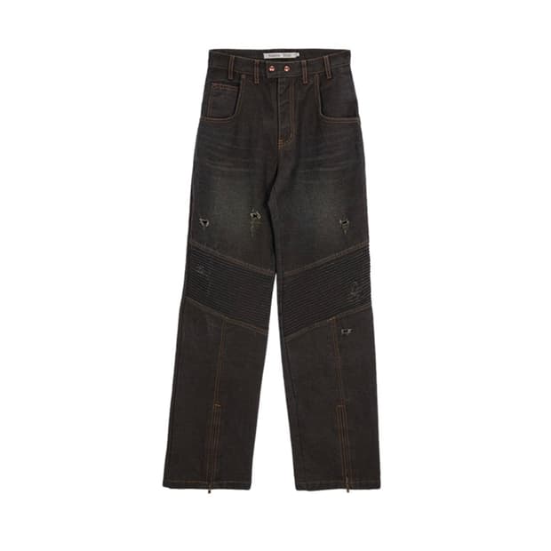 (새상품) 마뗑킴 빈티지 바이커 데님 팬츠 다크그레이 M