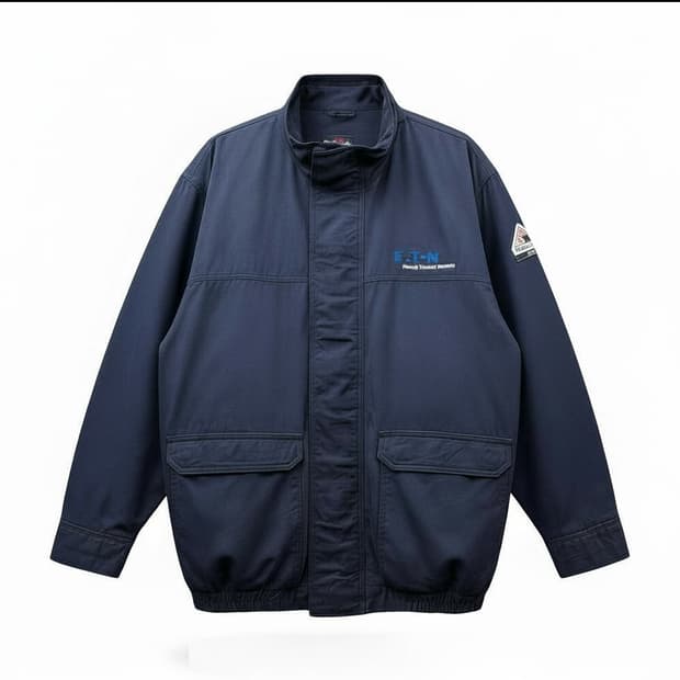 Bulwark 리얼워크 FR자켓 스냅버튼 암패치 디테일 네이비