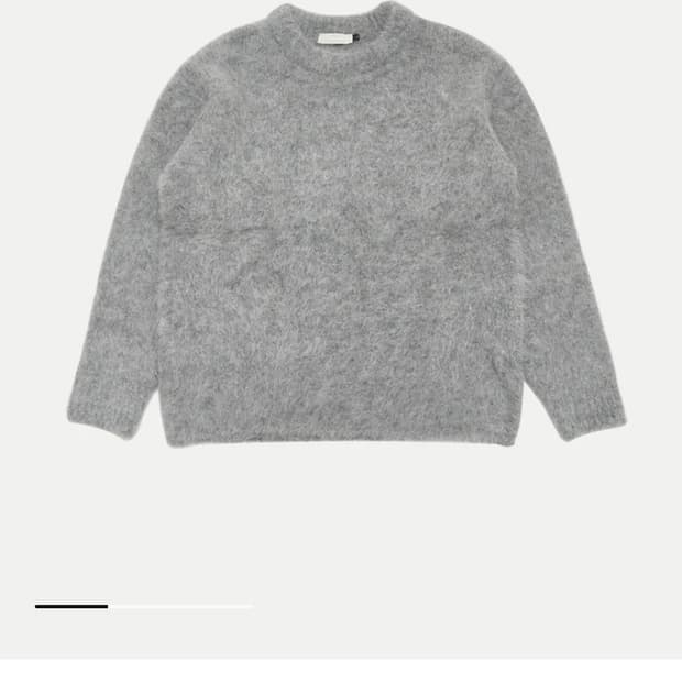 아모멘토 Alpaca Round Neck Pullover - Grey L