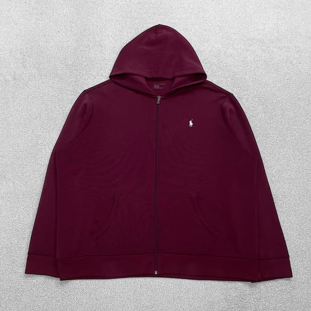 폴로 랄프로렌 포니 로고 후드집업 버건디