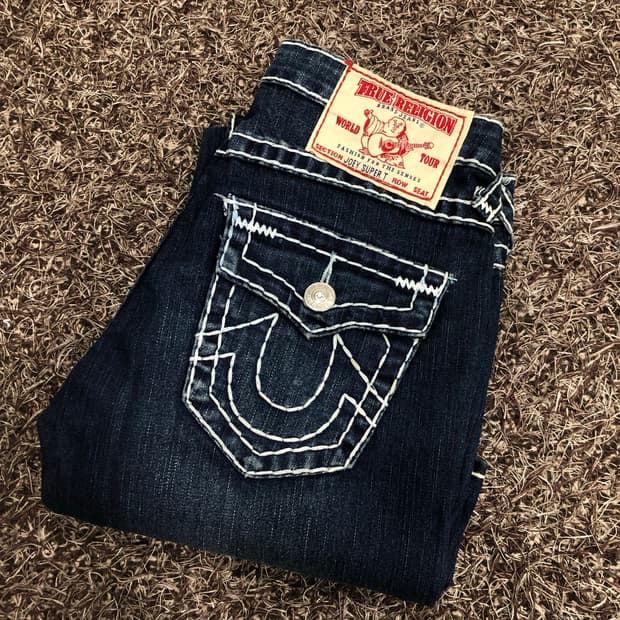 트루릴리전 조이 슈퍼티 Y2K 부츠컷 데님 팬츠