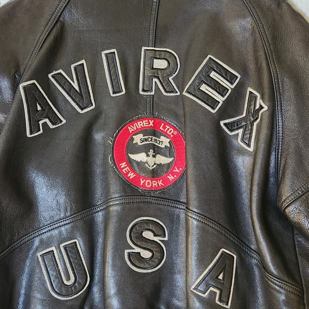 아비렉스 아이콘 가죽자켓 S 빈티지
