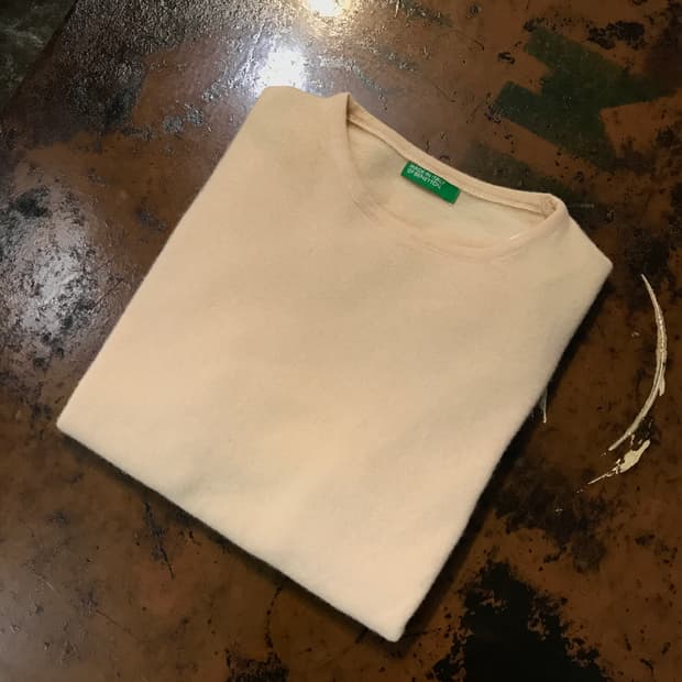 베네통 베이지 울 니트 여성 55