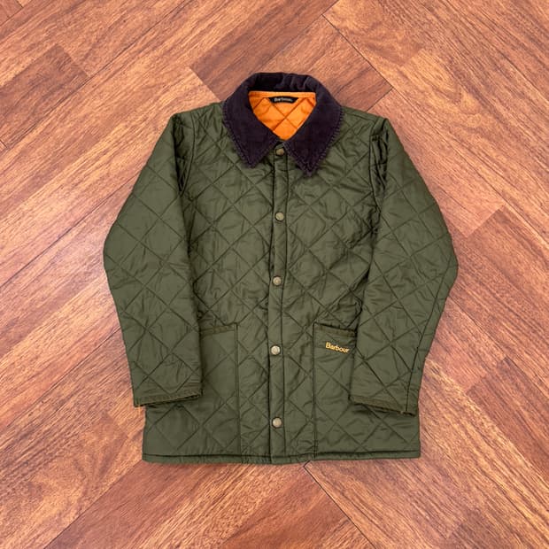 보이즈 M 바버 리데스데일 올리브 퀼팅 자켓 