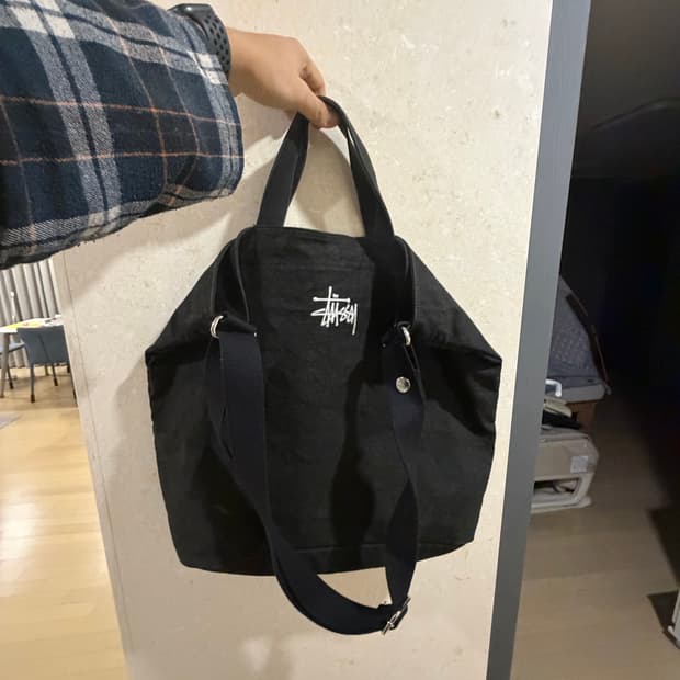 스투시 도트백 워시드 블랙 크로스바디