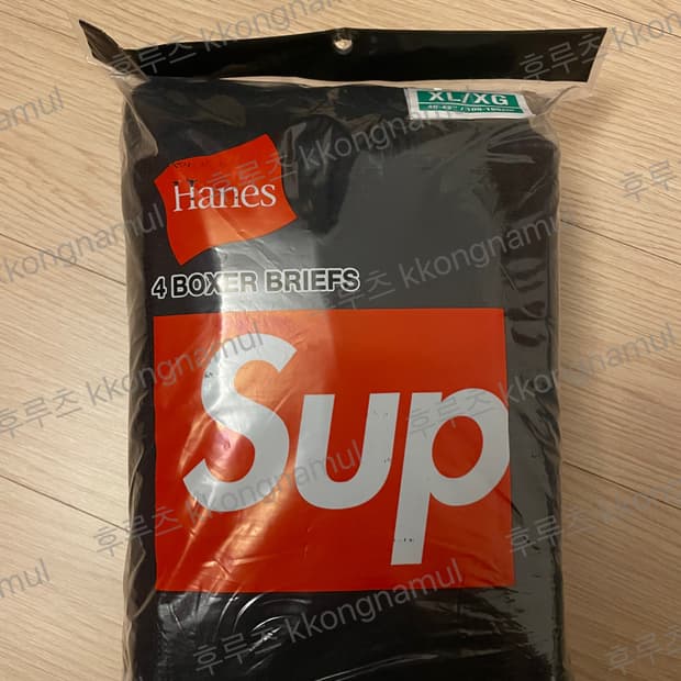 슈프림 헤인즈 박서 브리프(4팩) 팬티 XL 블랙