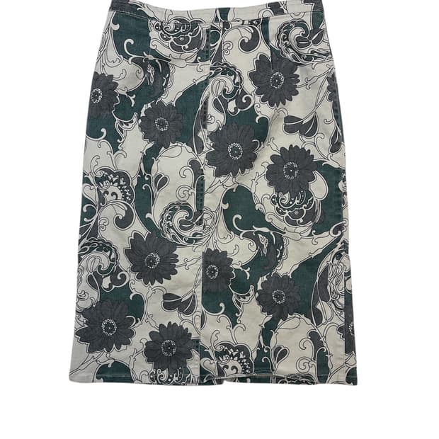 플라워 패턴 미디스커트
