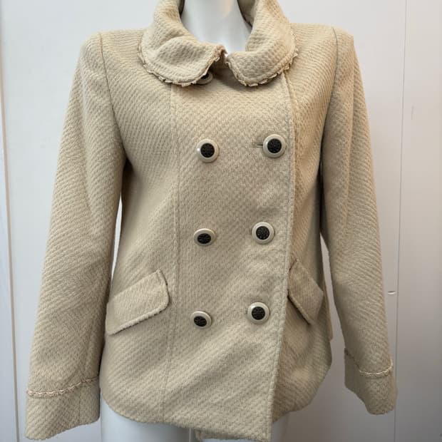 엑시즈팜 베이지 레이스 자켓