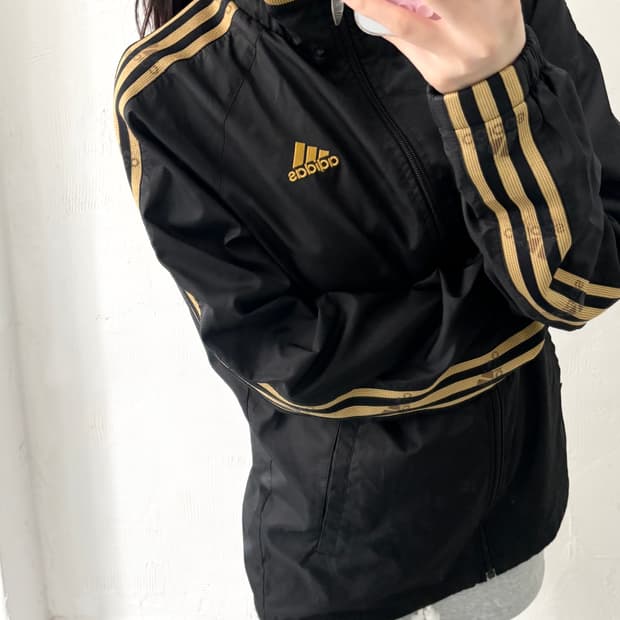 Adidas 아디다스 오리지널 옐로우라인 블랙 바람막이 자켓