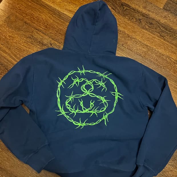 스투시 바브 후드 네이비