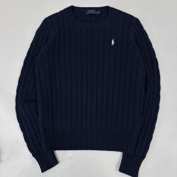 여성 폴로 네이비 니트