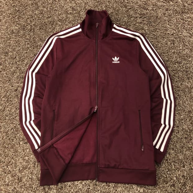 아디다스 베켄바우어 버건디 투웨이 져지 트랙 자켓