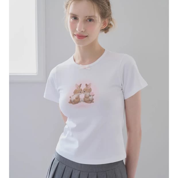 슈네 로즈 버니 티셔츠 