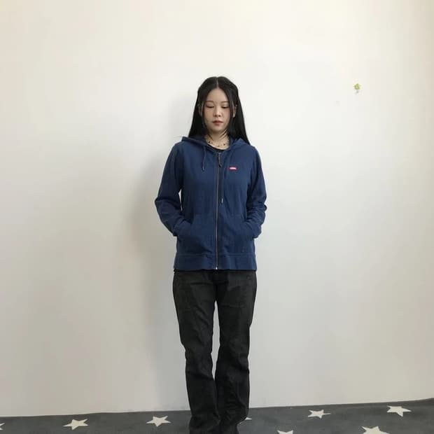 Chums Navy Zip Hoodie Small Logo