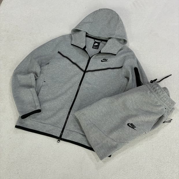 나이키 테크 플리스 트레이닝복 세트 회색 L