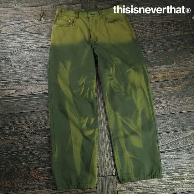 [디스이즈네버댓] 페이디드 데님 팬츠 올리브 M19889