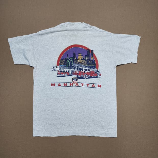 90s 빈티지 FDNY Manhattan 뉴욕 소방관 티셔츠75
