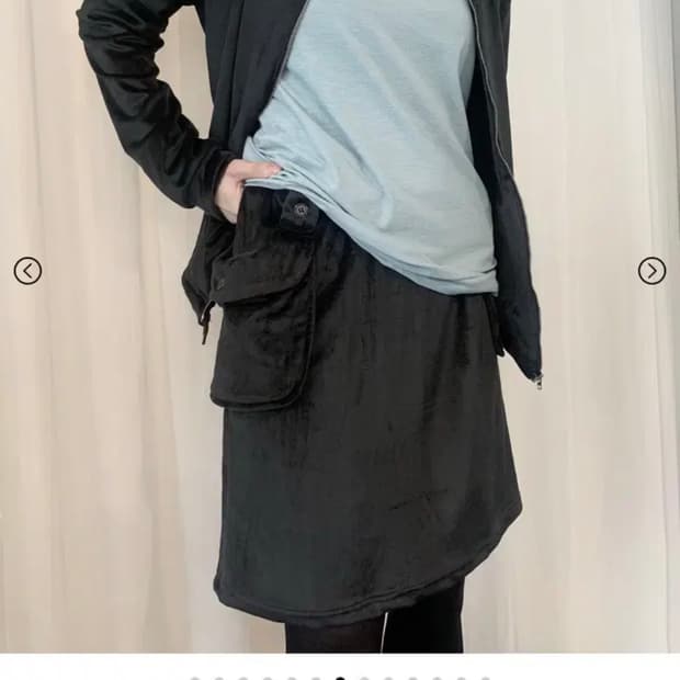 지초이 플리스 포켓 스커트 블랙