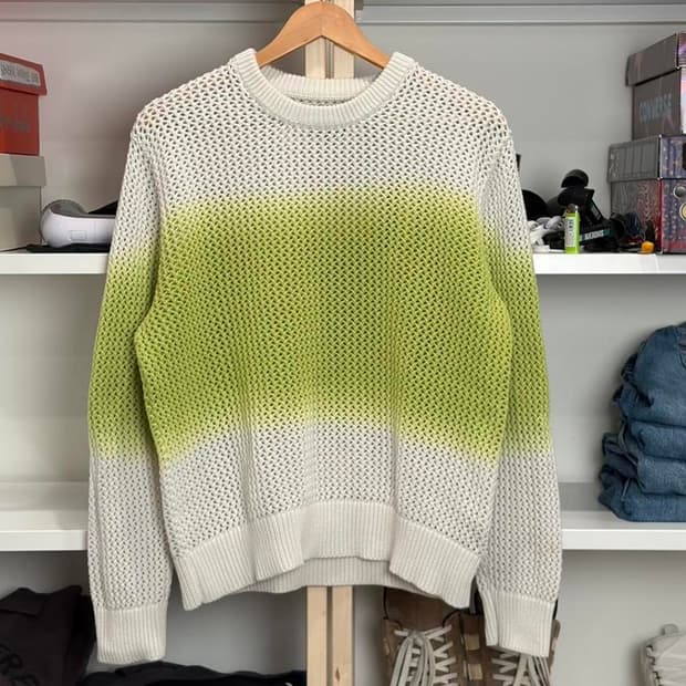 스투시 피그먼트 다이드 루즈 게이지 스웨터 브라이트 그린