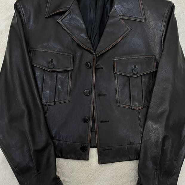 렉토 밀리터리 레더 자켓 S