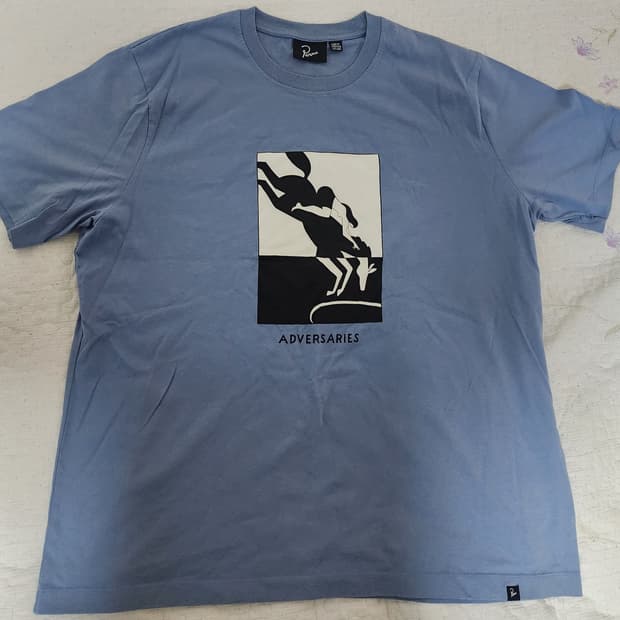 Parra (파라) 듀오톤 스카이블루 티셔츠 XXL