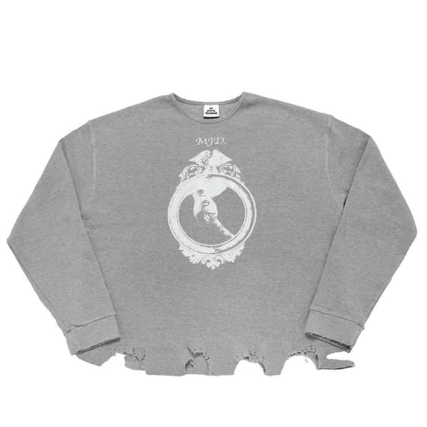 [M] MJD 디스트레스드 와플 LS 롱슬리브 그레이