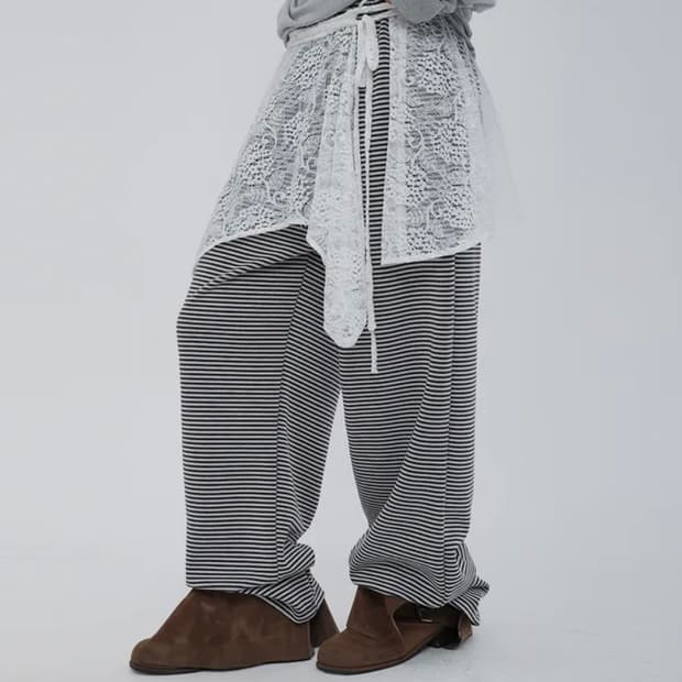 칙스 언발 레이스 랩 스커트 레이어드 스커트 화이트