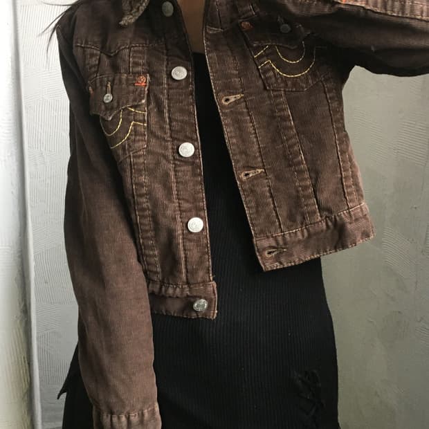 True Religion 트루릴리전 브라운 퍼 트리밍 자켓