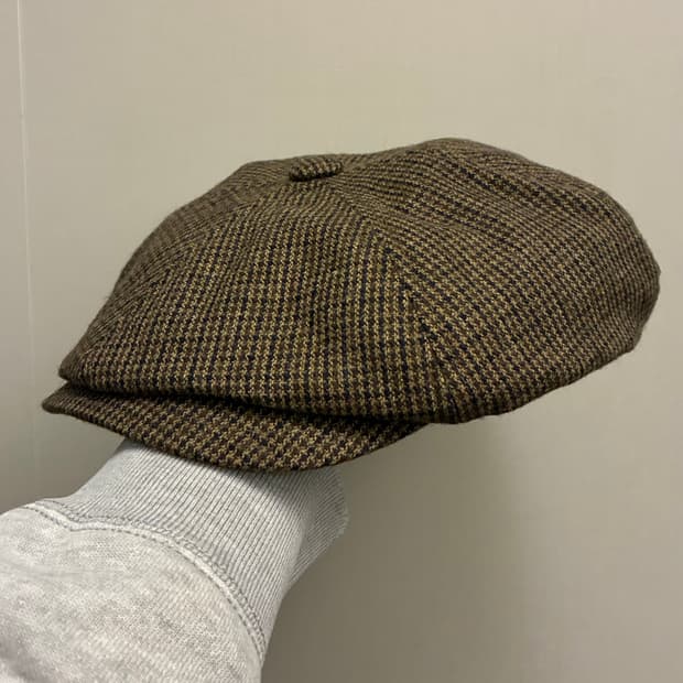 (F)와일드브릭스 하운드투스 체크 뉴스보이캡 헌팅캡 브라운