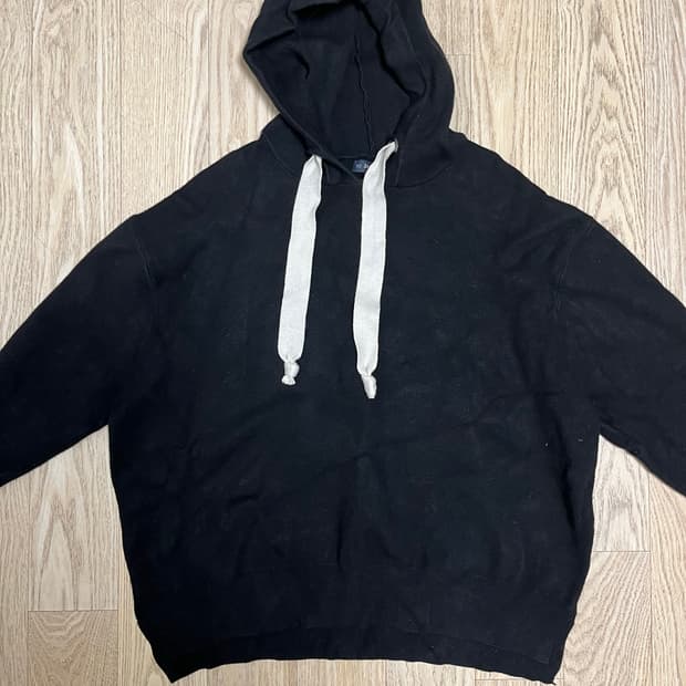 자라 블랙 니트 후드티