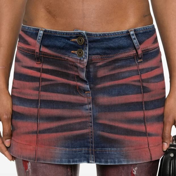 KNWLS 노울즈 레드 데님 미니스커트 8사이즈