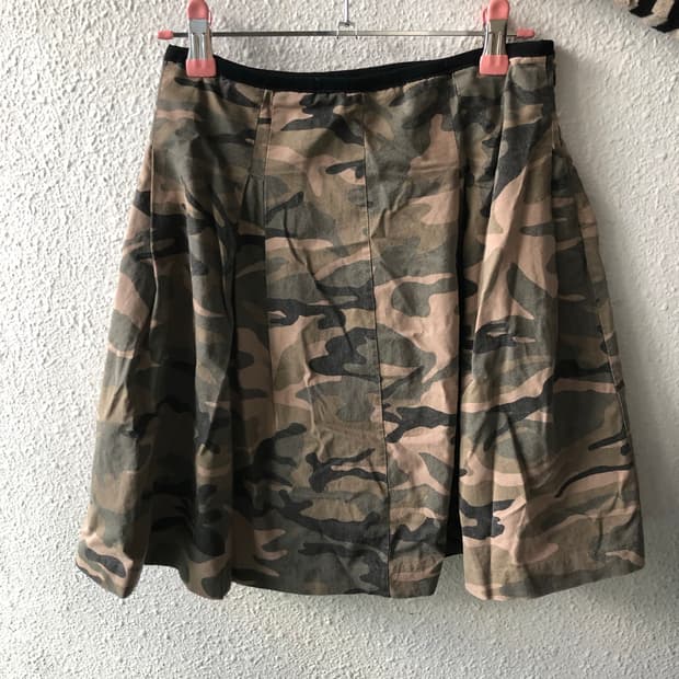 카모 밀리터리 미디스커트