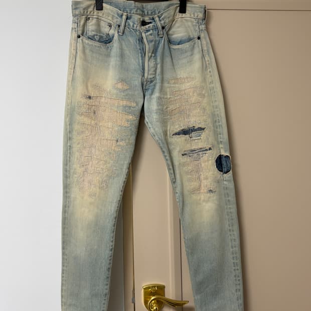 KURO 데미지 워싱 청바지 32추정