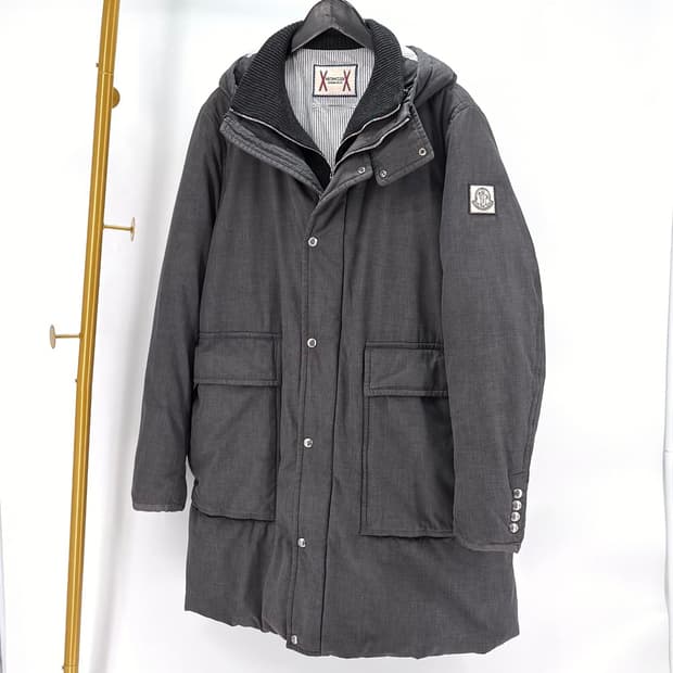 [6사이즈] 몽클레어 감마블루 후드 롱 패딩 점퍼 그레이