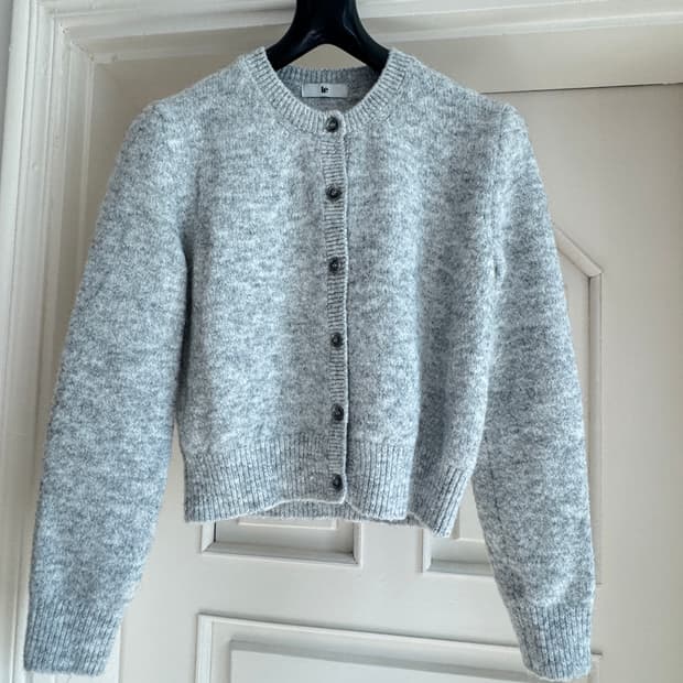 르 가디건 fluffy round cardigan(light grey)
