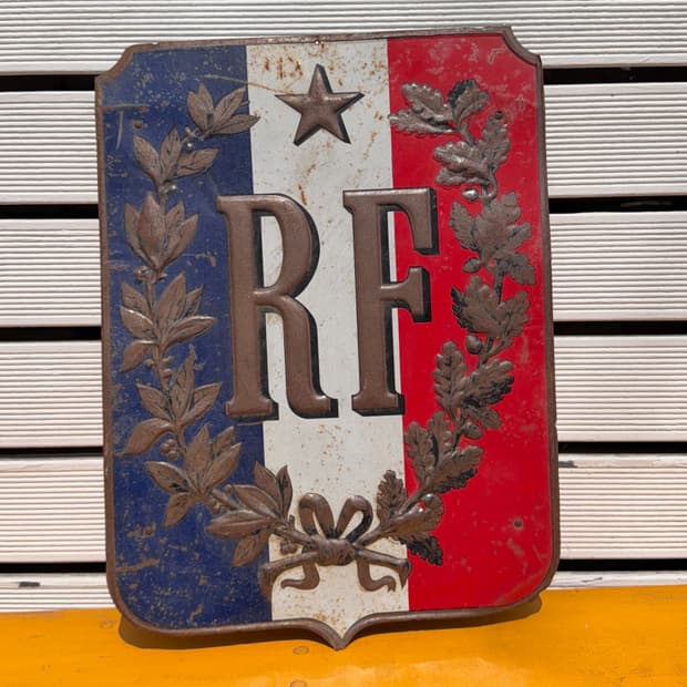 빈티지 소품 1900년 프랑스 엠보 사인보드