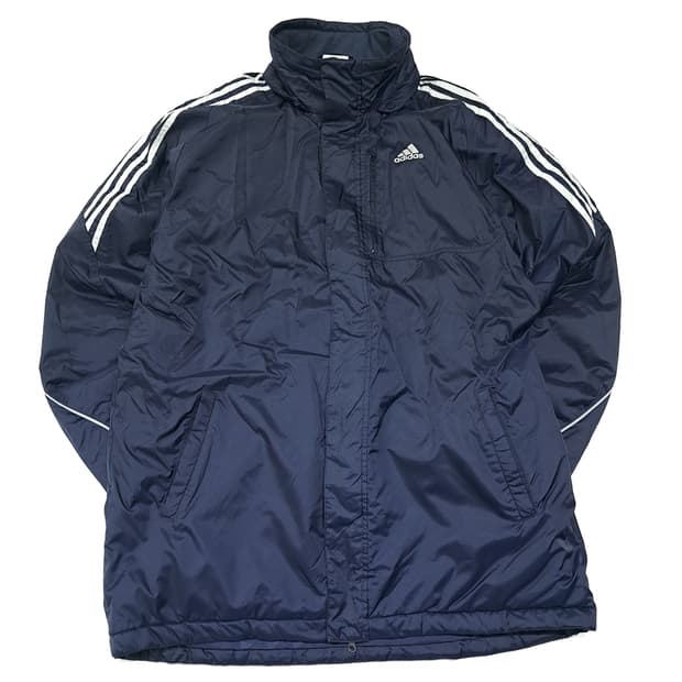 CL239 L 아디다스 00s  빅로고 네이비 점퍼 벤치코트