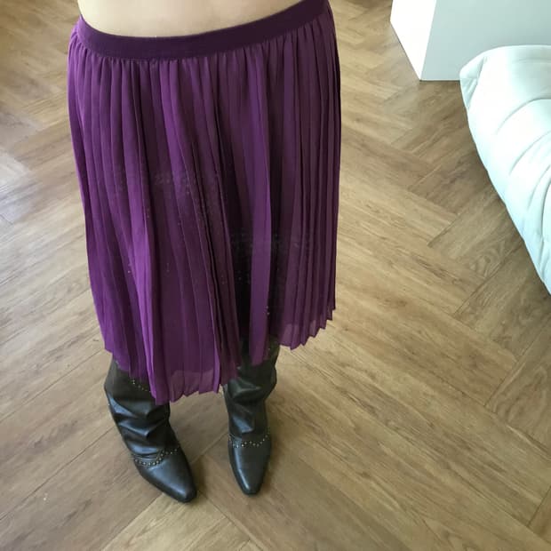 vintage purple pleats skirt