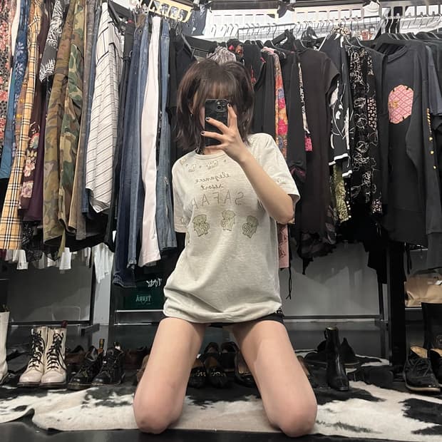 코끼리 프린팅 반팔 티셔츠