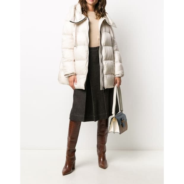 막스마라 후드 구스 다운 패딩