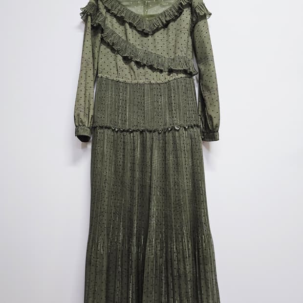 에고이스트  도트 플리츠 원피스 프릴 장식55