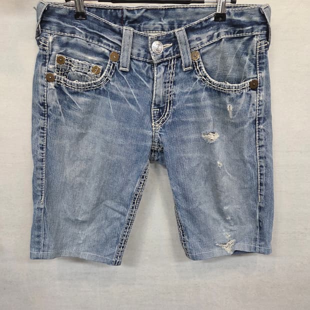 트루릴리전 스티치 커스텀 데님반바지 30