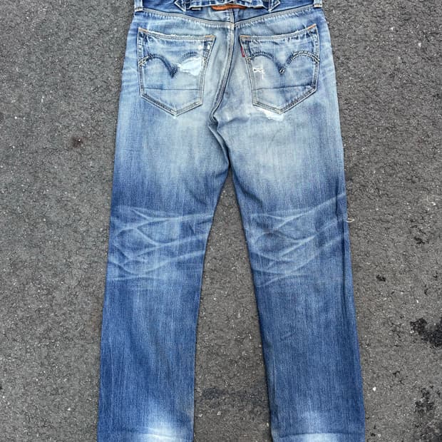 90s 리바이스 503 페이딩 신치백 데님팬츠