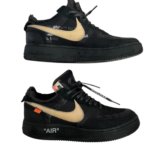 나이키 x 오프화이트 에어포스 1 로우 V2 블랙 화이트