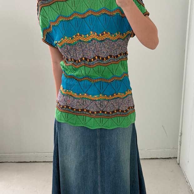 일본빈티지 모리 크로셰 슬리브리스