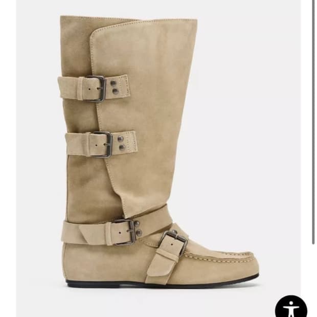자라 스웨이드 버클 부츠